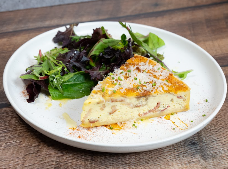 Bacon & Cheddar Quiche.