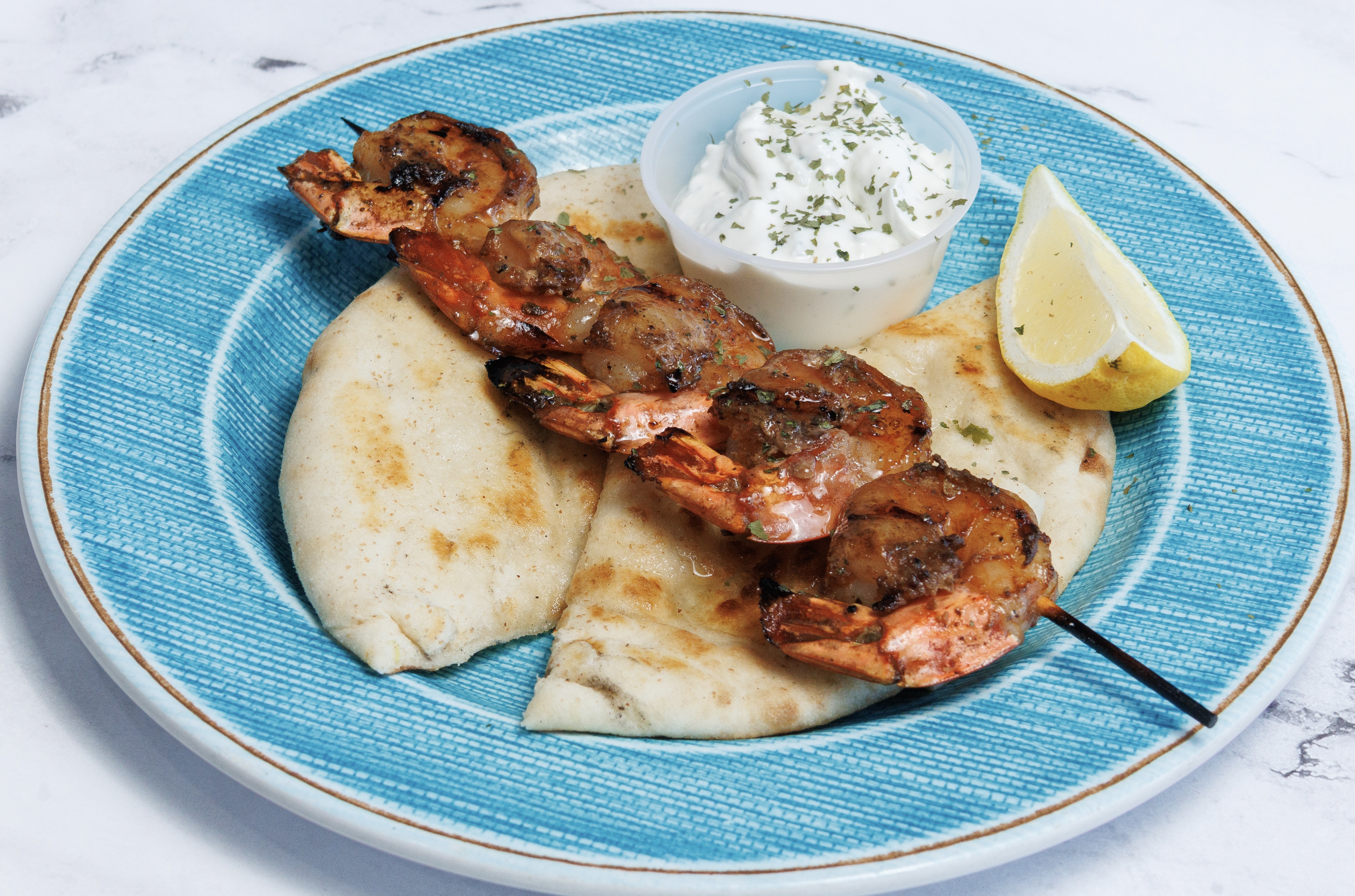 GRILLED SHRIMP (5pcs)  (GREEK STYLE).