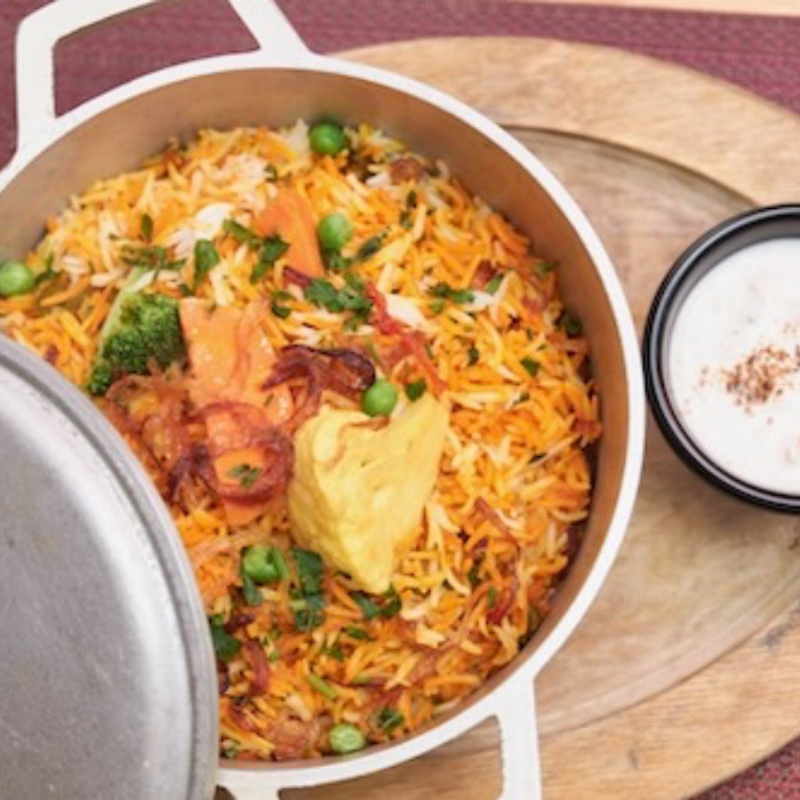 Handi Dum Vegetable Biryani.
