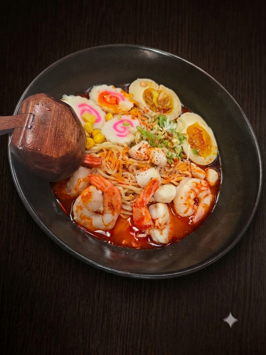 R2 Spicy Miso Seafood Ramen.