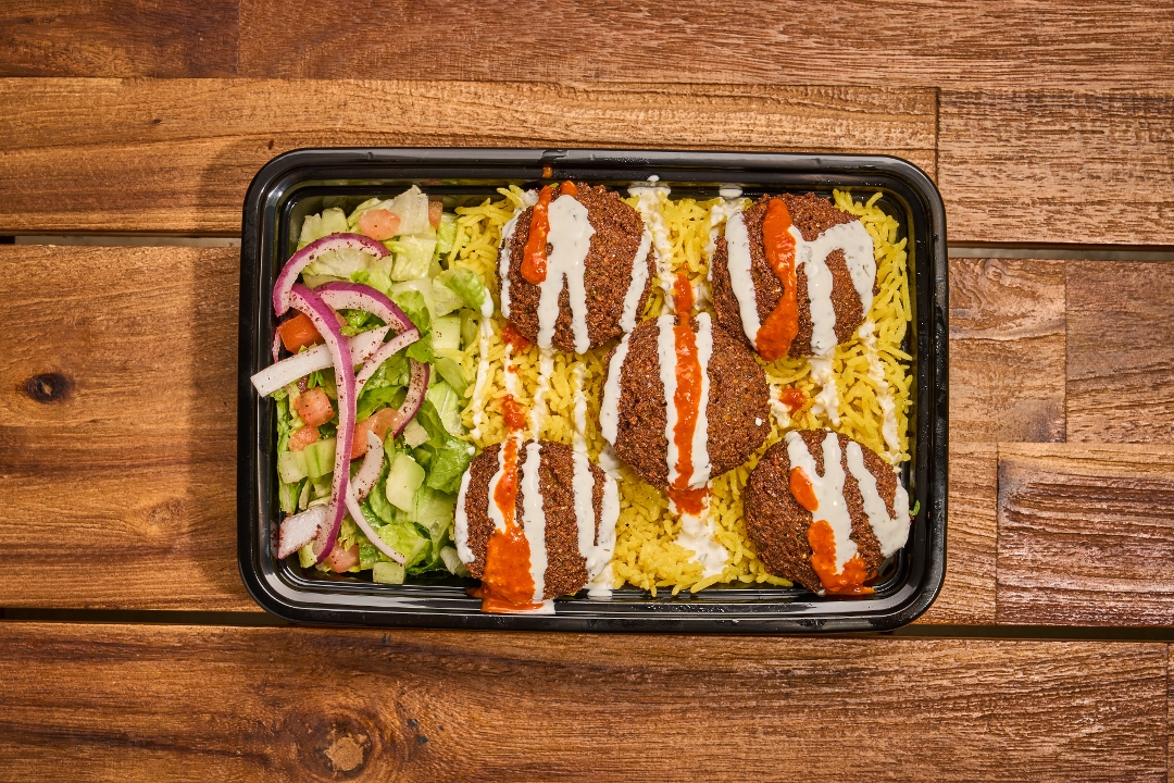 Falafel Over Rice.