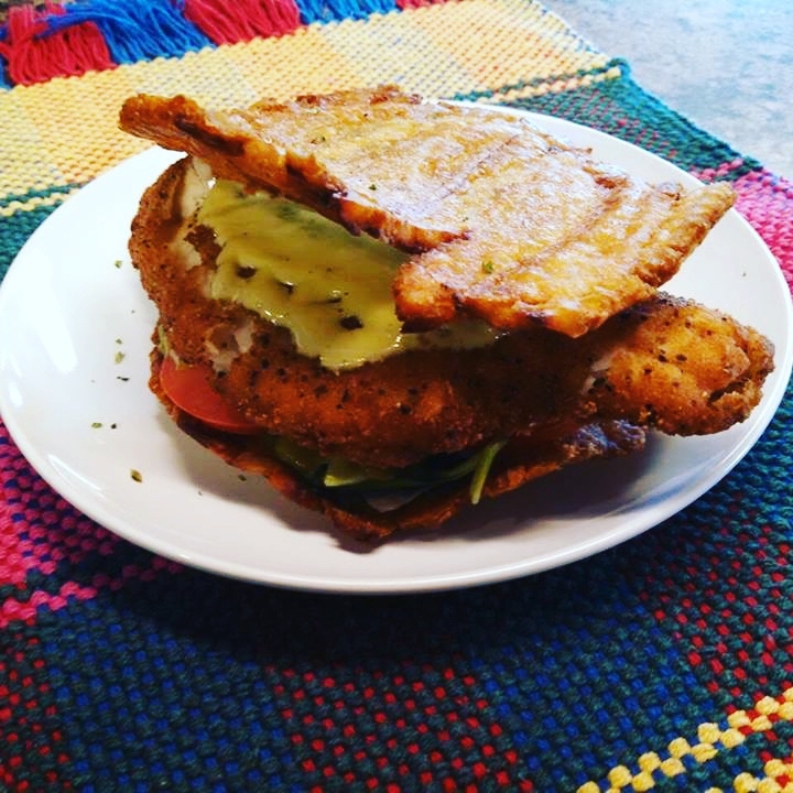 Fish Patacon Sandwich.