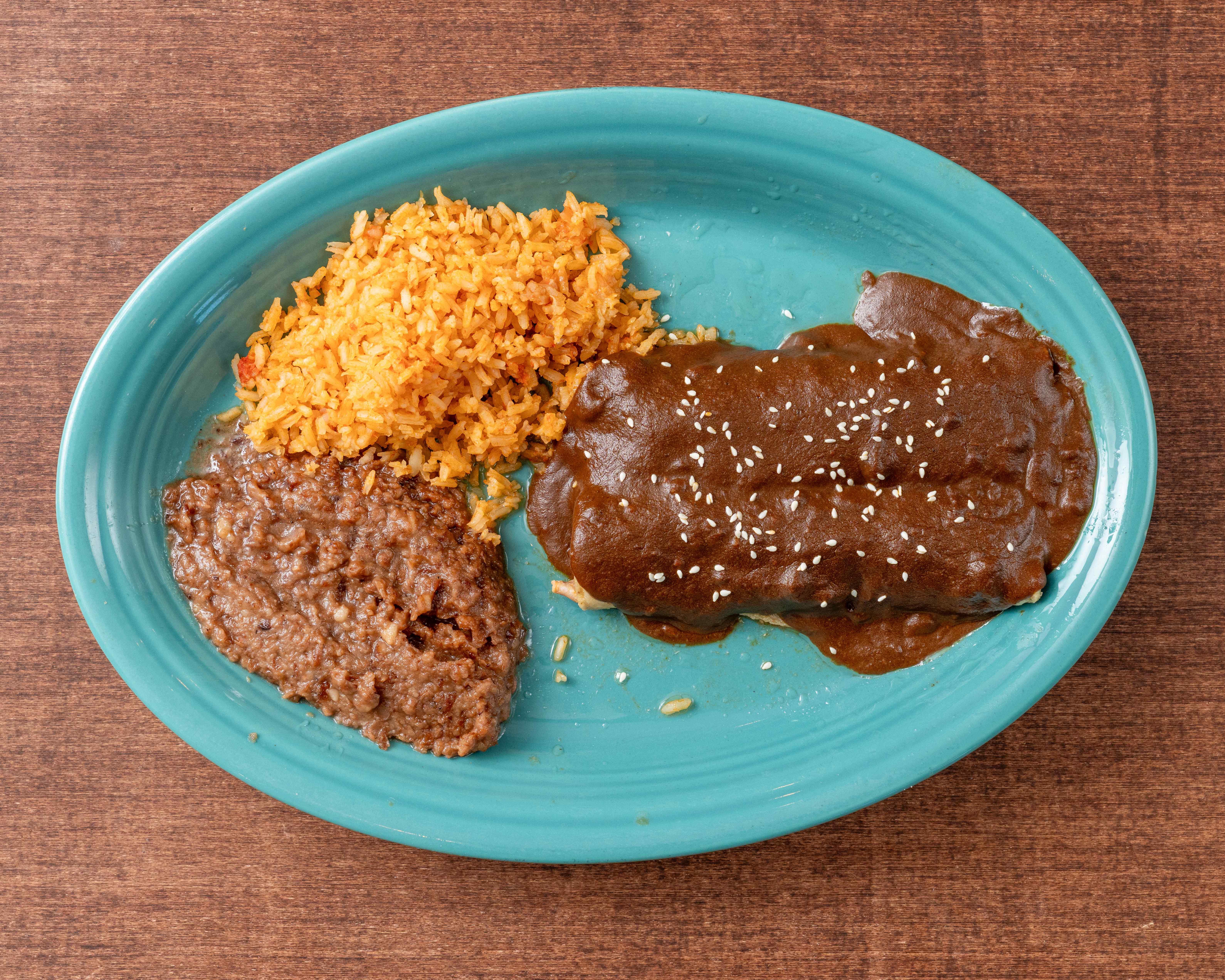 (1) Mole Enchilada.