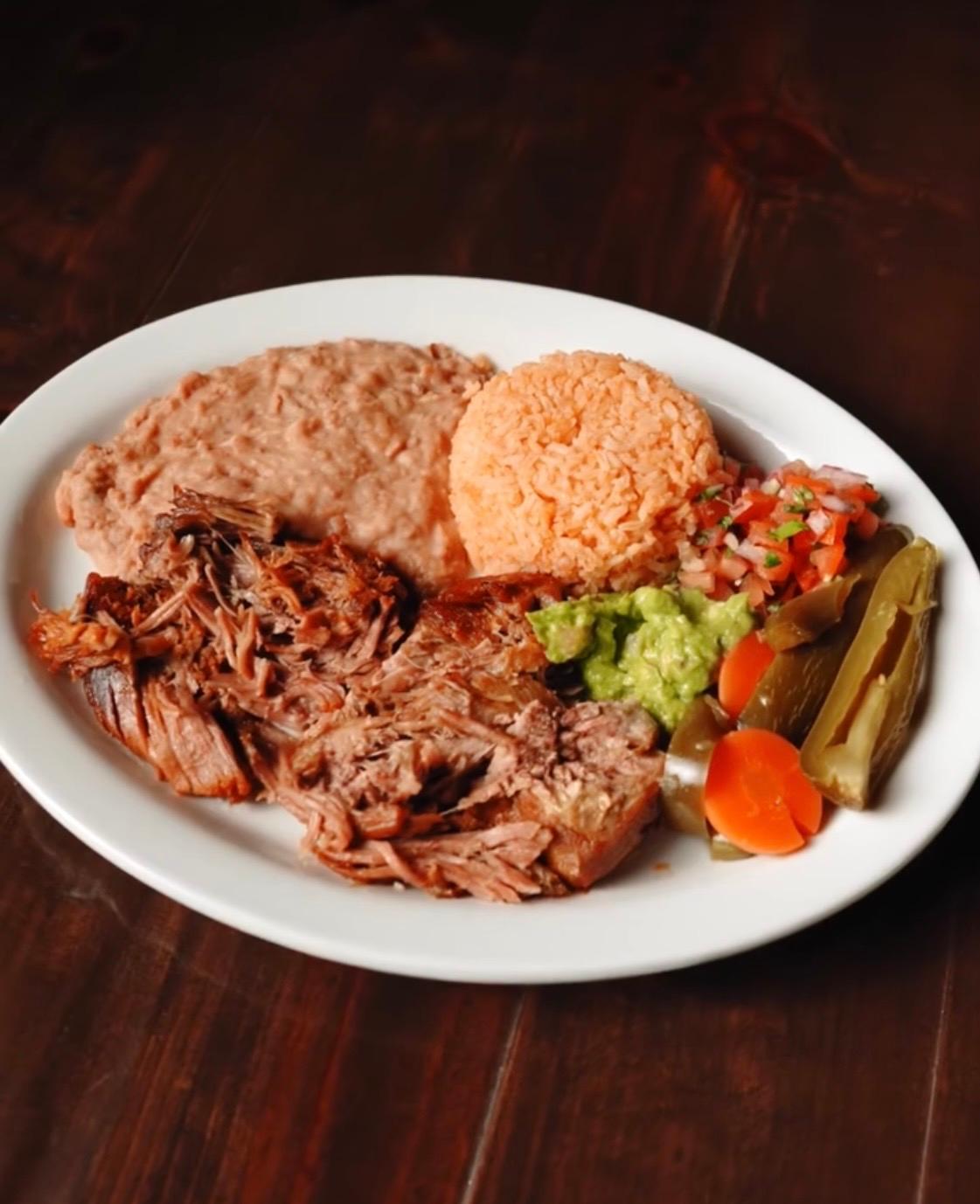 Carnitas Plate Dinner.