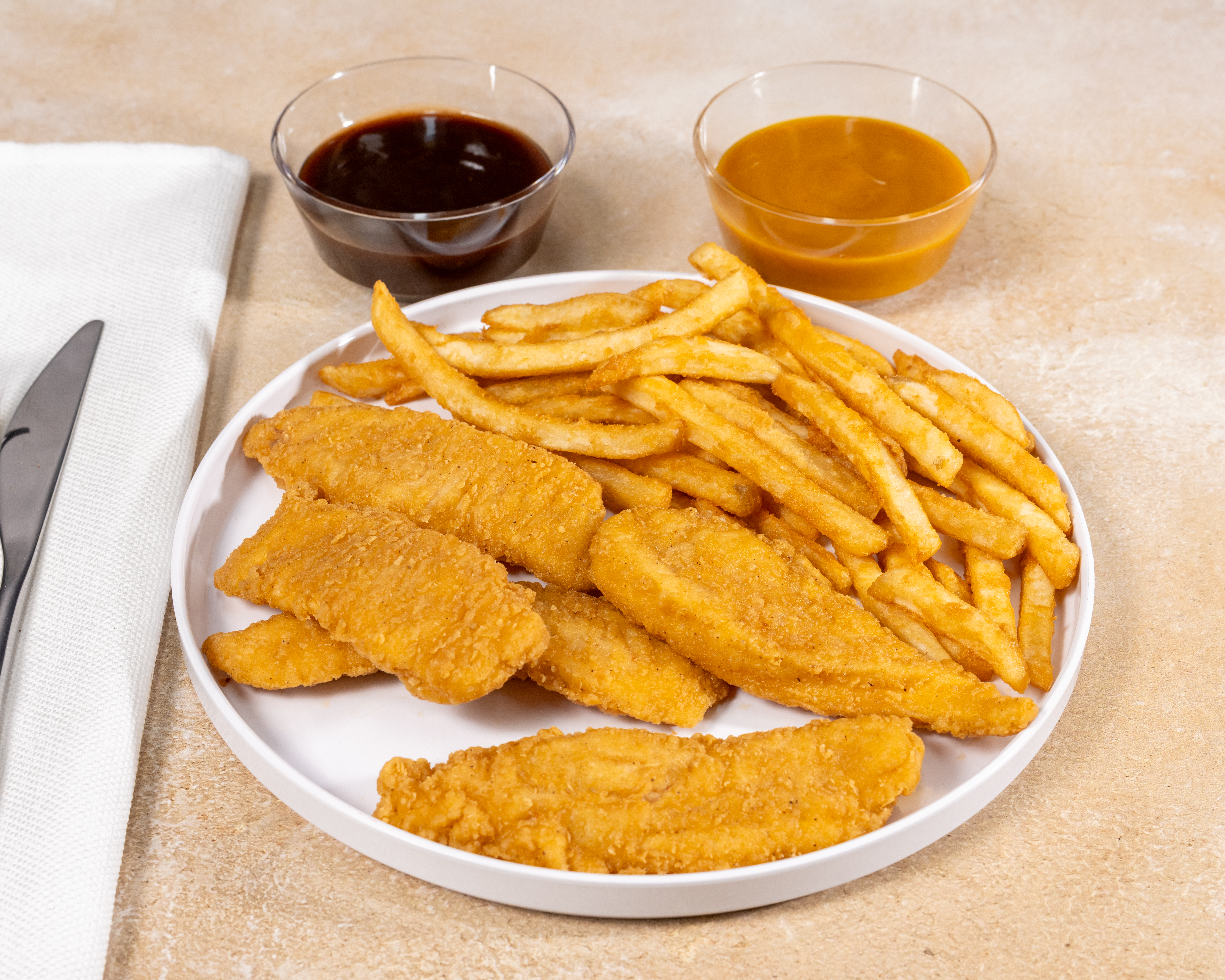 Chicken Strips with Fries.