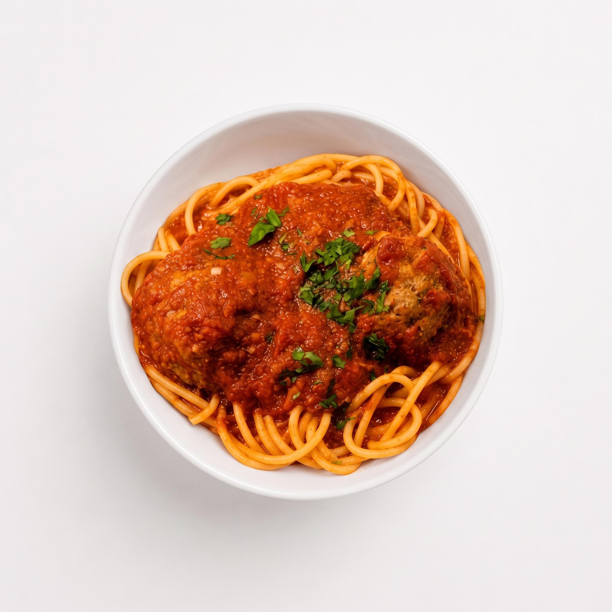 #44 Bucatini and Meatballs.