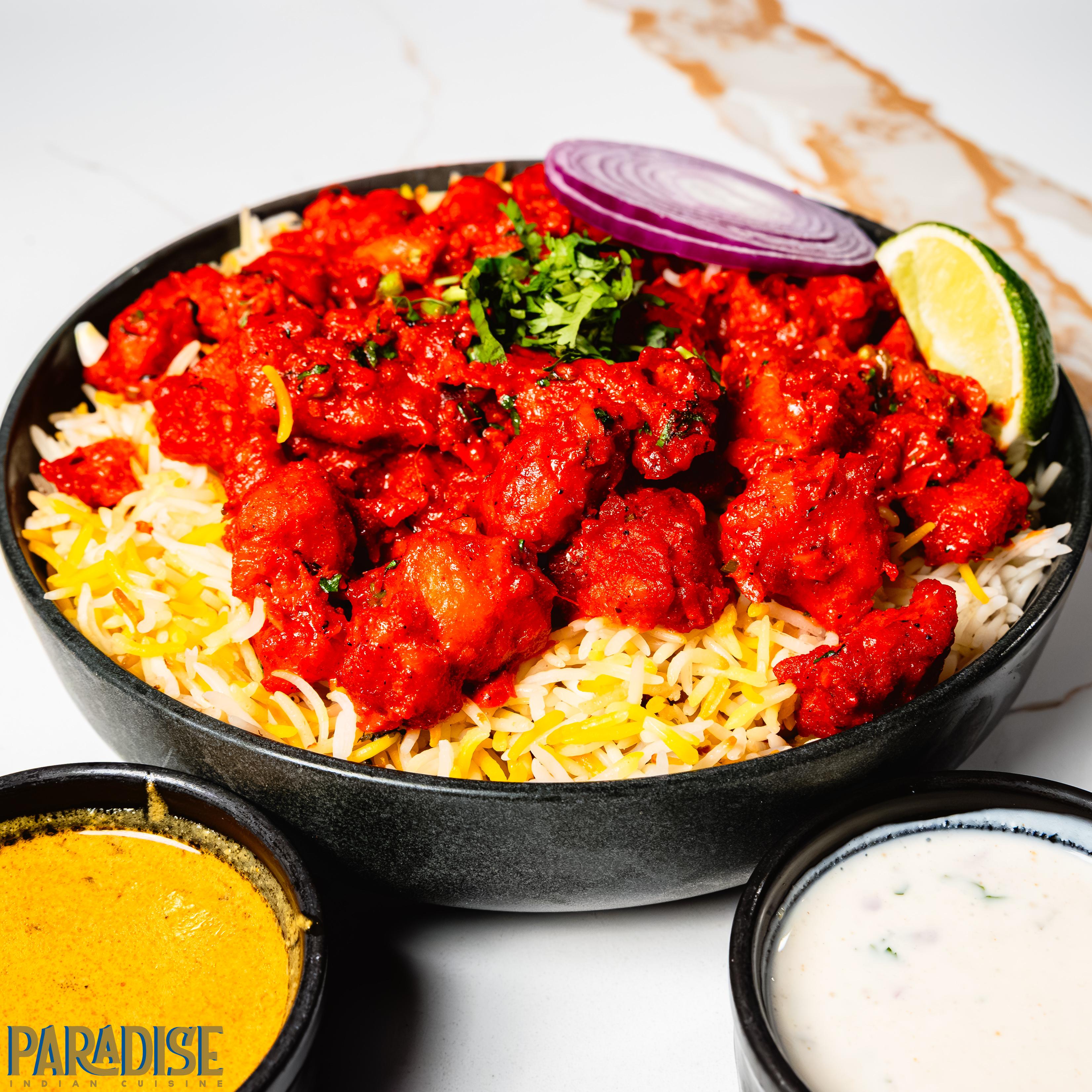 Paradise Special Boneless Chicken Biryani.