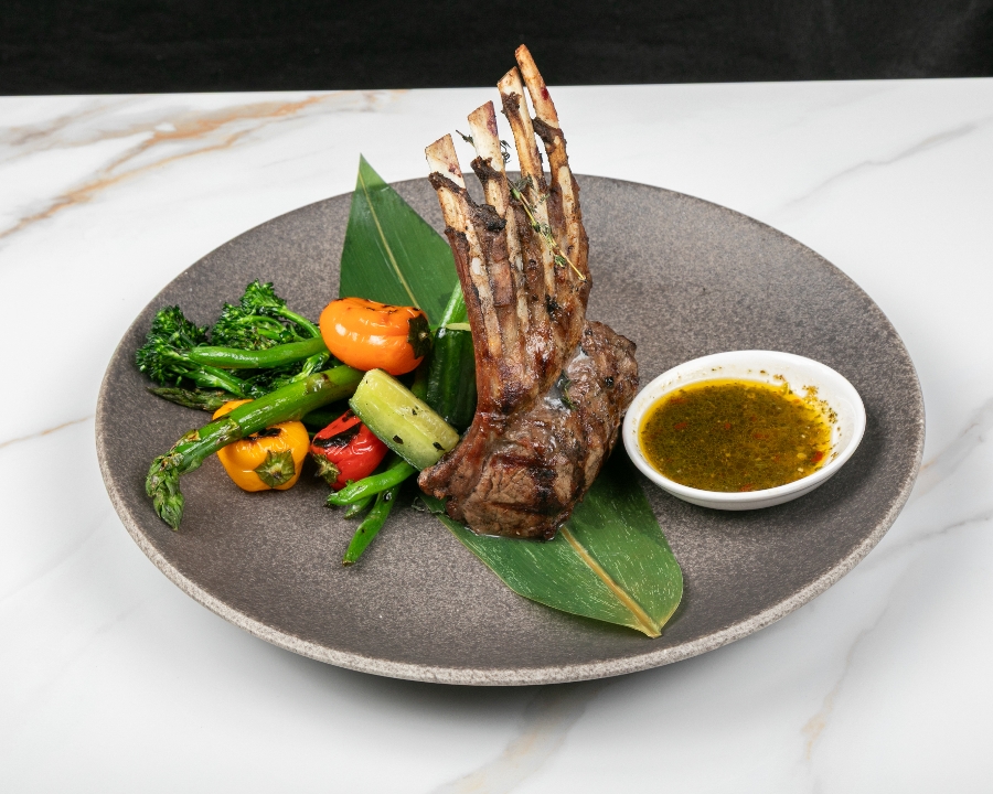 Lamb Chops w/ Black Garlic.