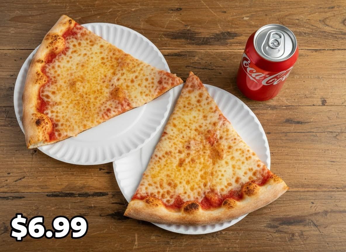 2 Cheese Slices with 12oz soda.
