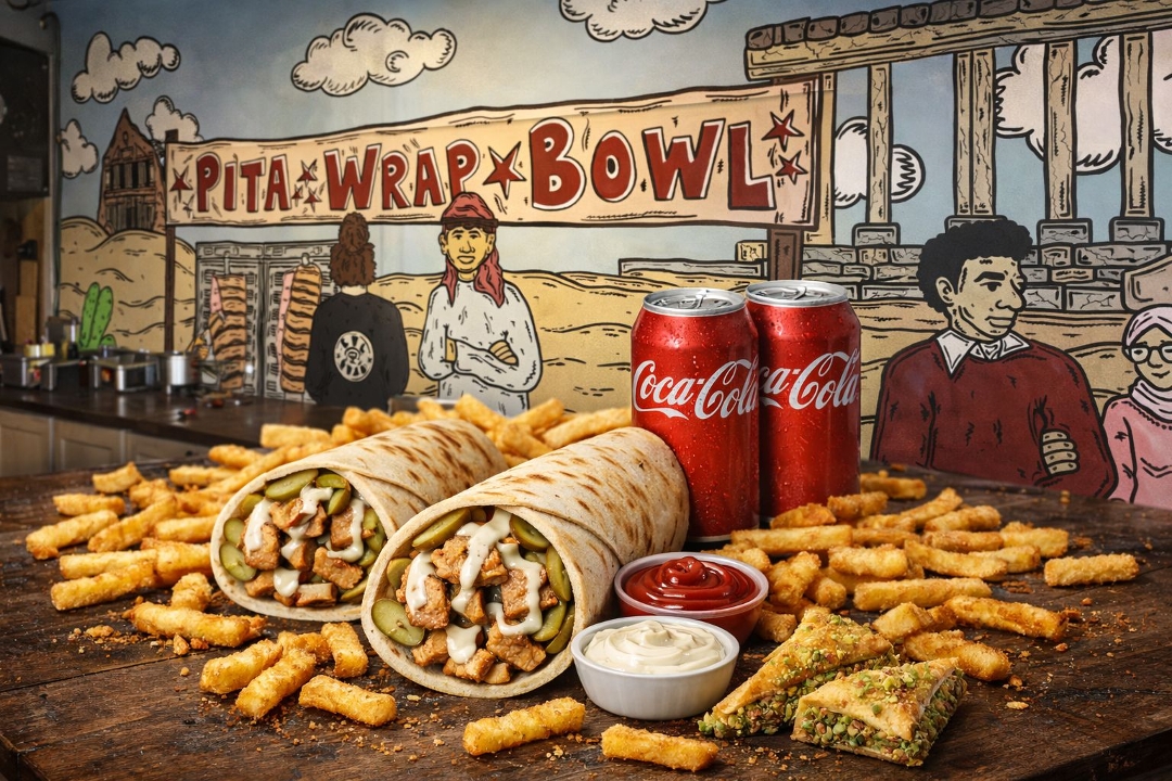 DEAL 2 (2 Shawarma+1 Small Fries+2 Soda+Baklava).