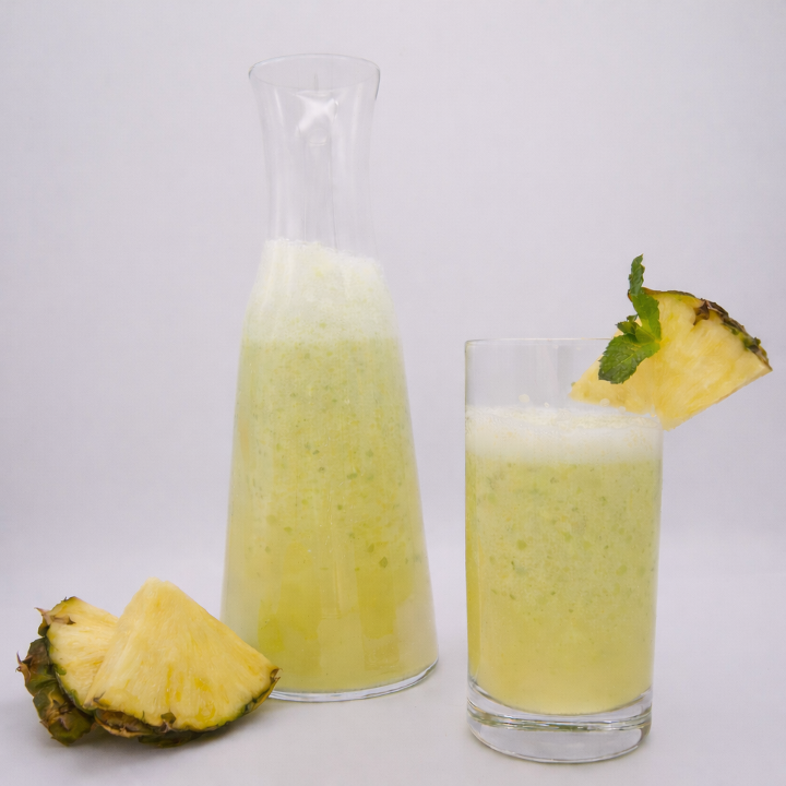Fresh Pineapple with Mint.