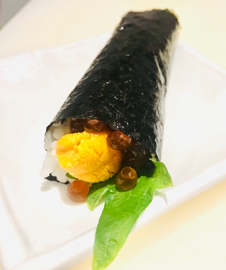 Uni Ikura Hand Roll.