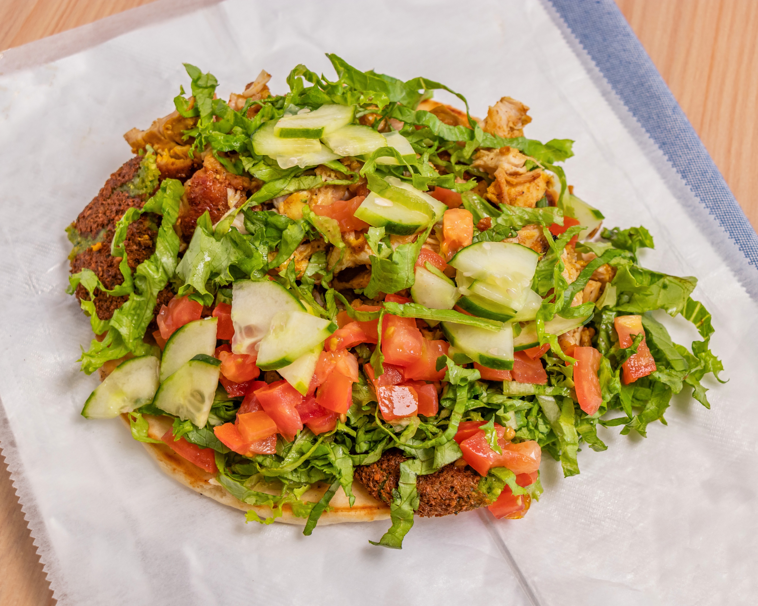 Chicken and Falafel Wrap.