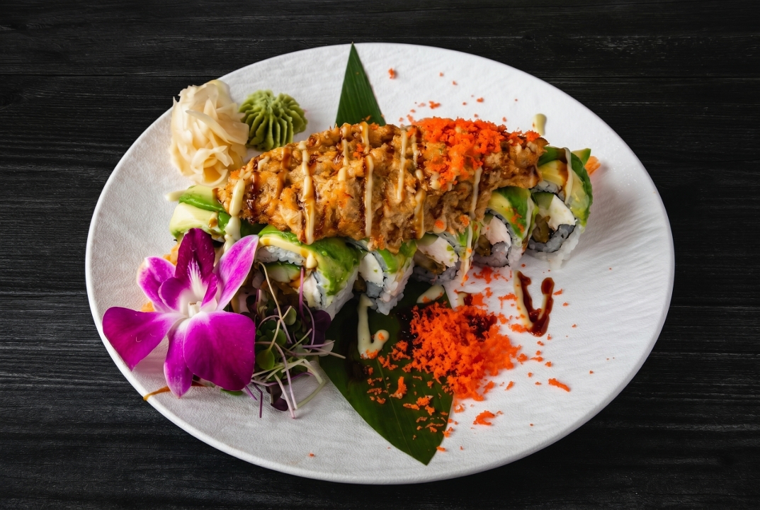 Blue crab dynamite roll.