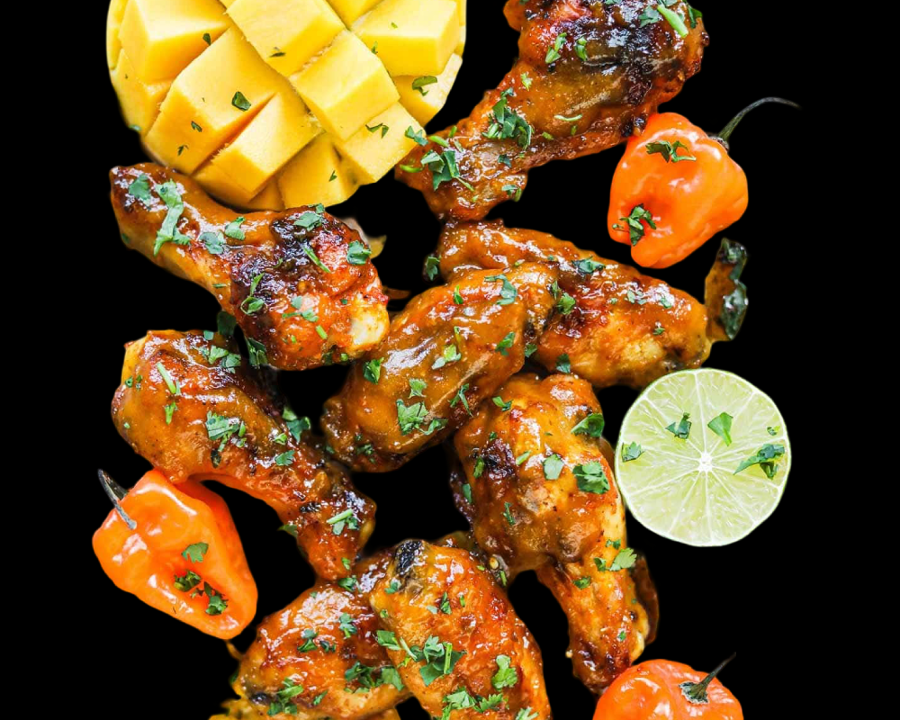 MANGO HABANERO CHICKEN WINGS.