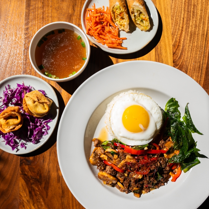 Thai Crispy Basil Lunch Special.