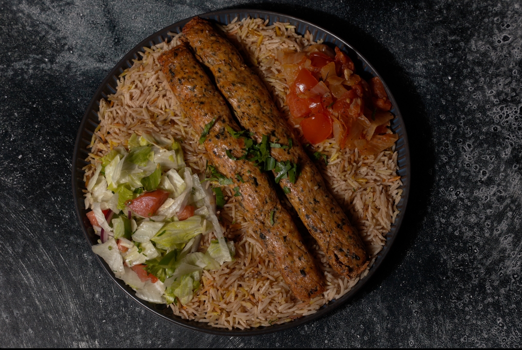 Chicken Kuftah Platter.
