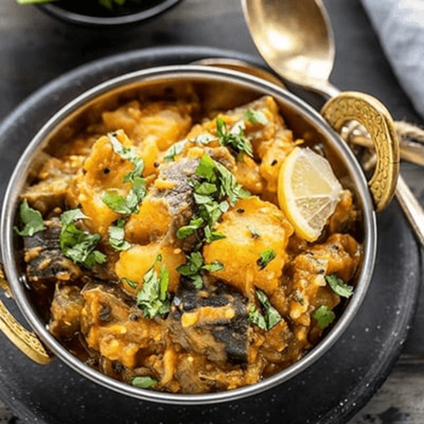 Aloo Baingan (Potatoes and Eggplant).