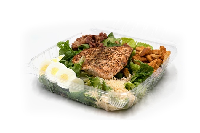 Grilled Salmon Caesar Salad.