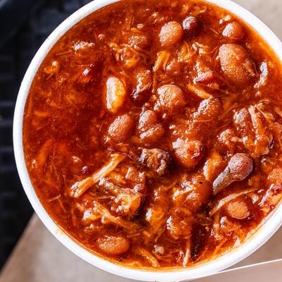 Pint Baked Beans (contains pork).