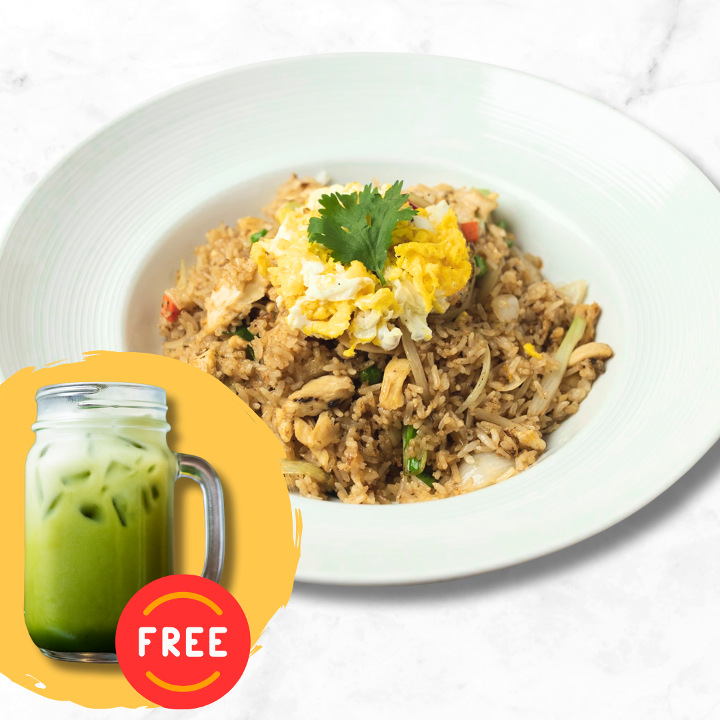 Thai Fried Rice (with FREE Iced Green Milk Tea).