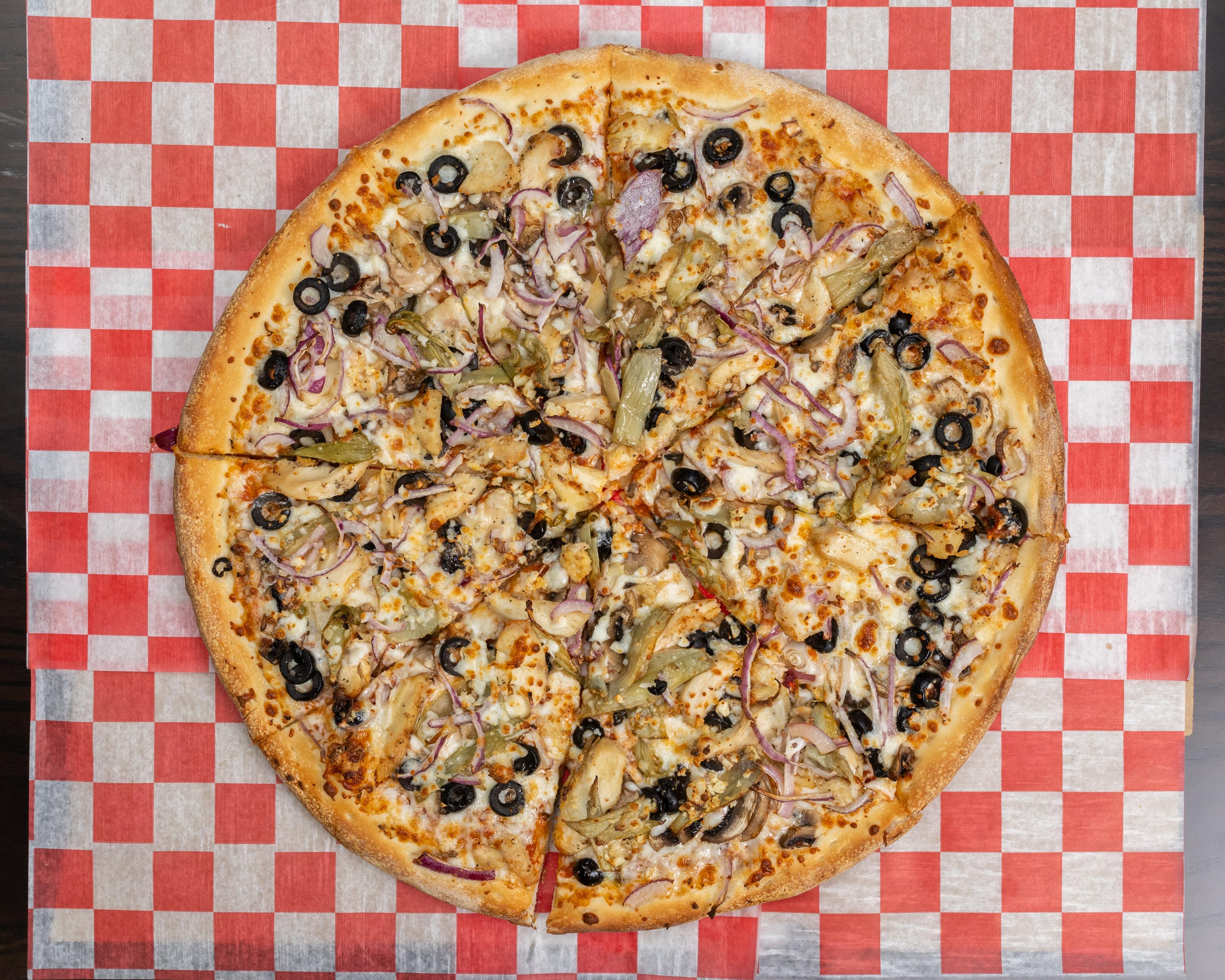 Mini 8" California Chicken Pizza.