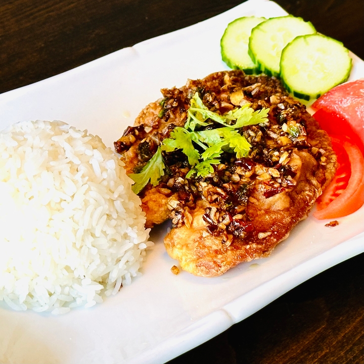 Crispy Fish with Spicy Garlic sauce.