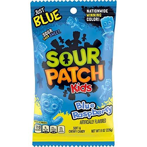 Sour Patch Kids Blue Raspberry Soft & Chewy Candy - 8 Oz Bag.