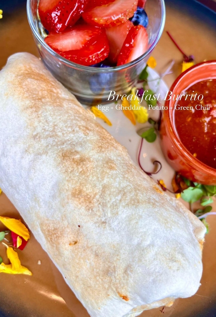 Egg, Cheese & Potato Breakfast Burrito.