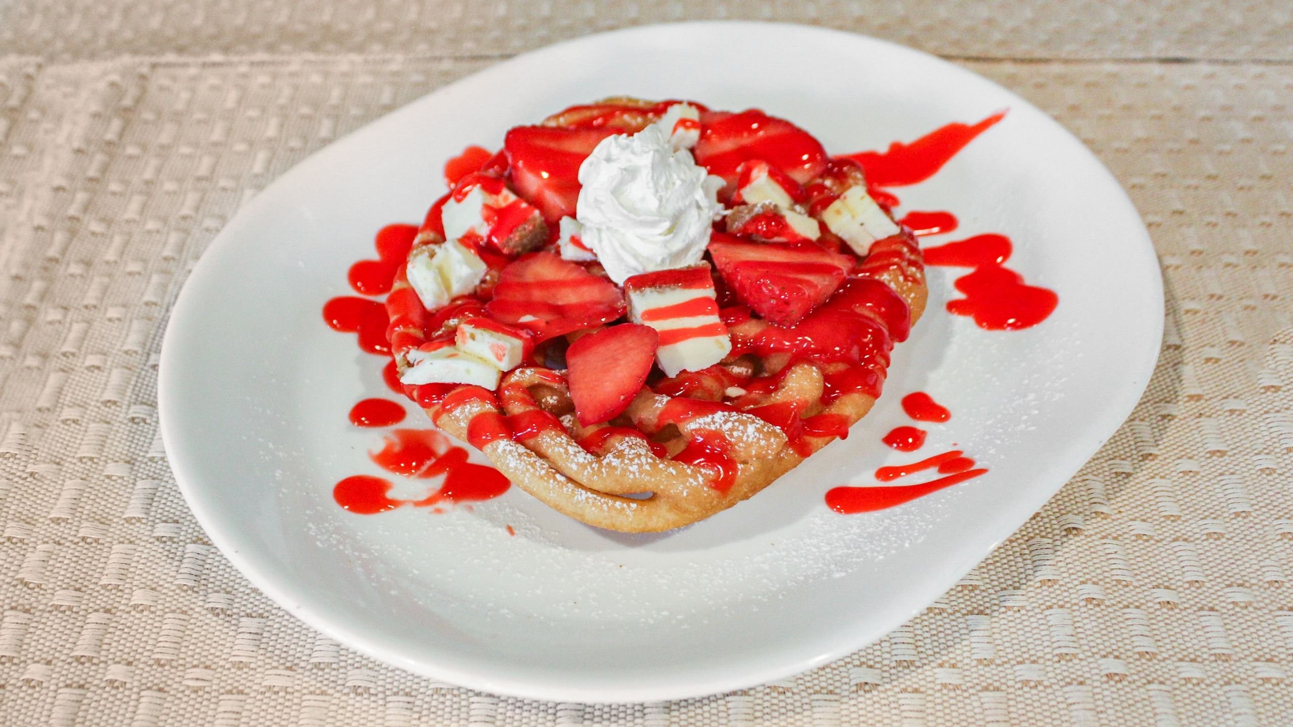 Strawberry Cheesecake Funnel Cake.