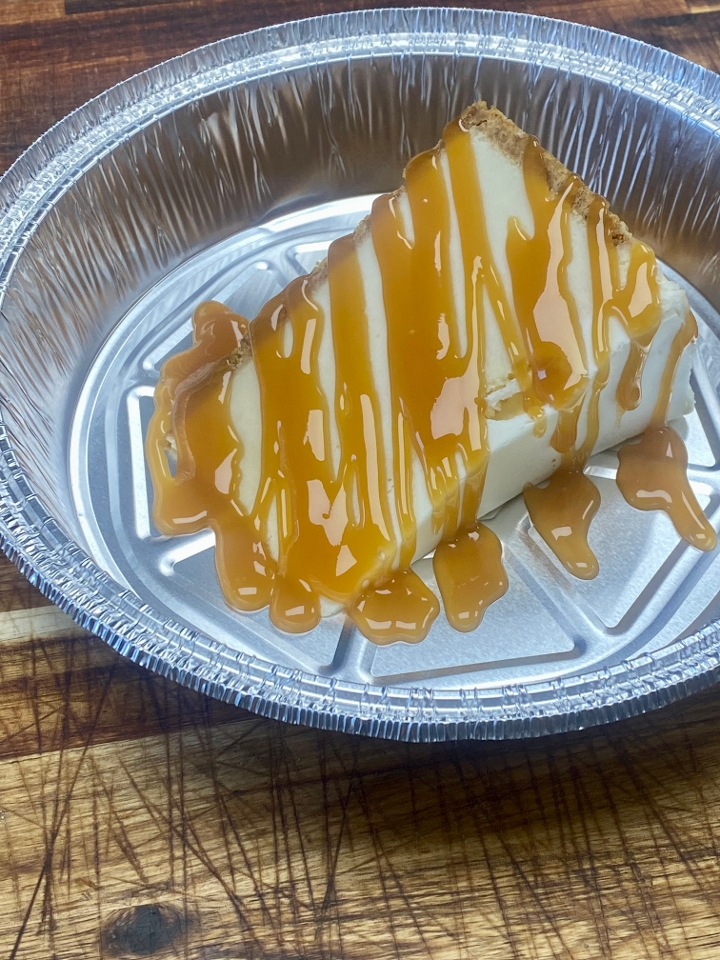 8oz Colossal NY Cheese Cake w/ Caramel Sauce.