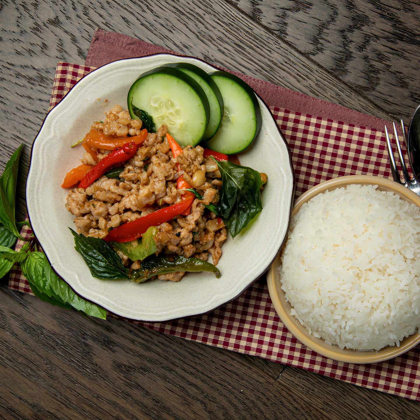 Stir fried Thai Basil (Pad Ka Prau).