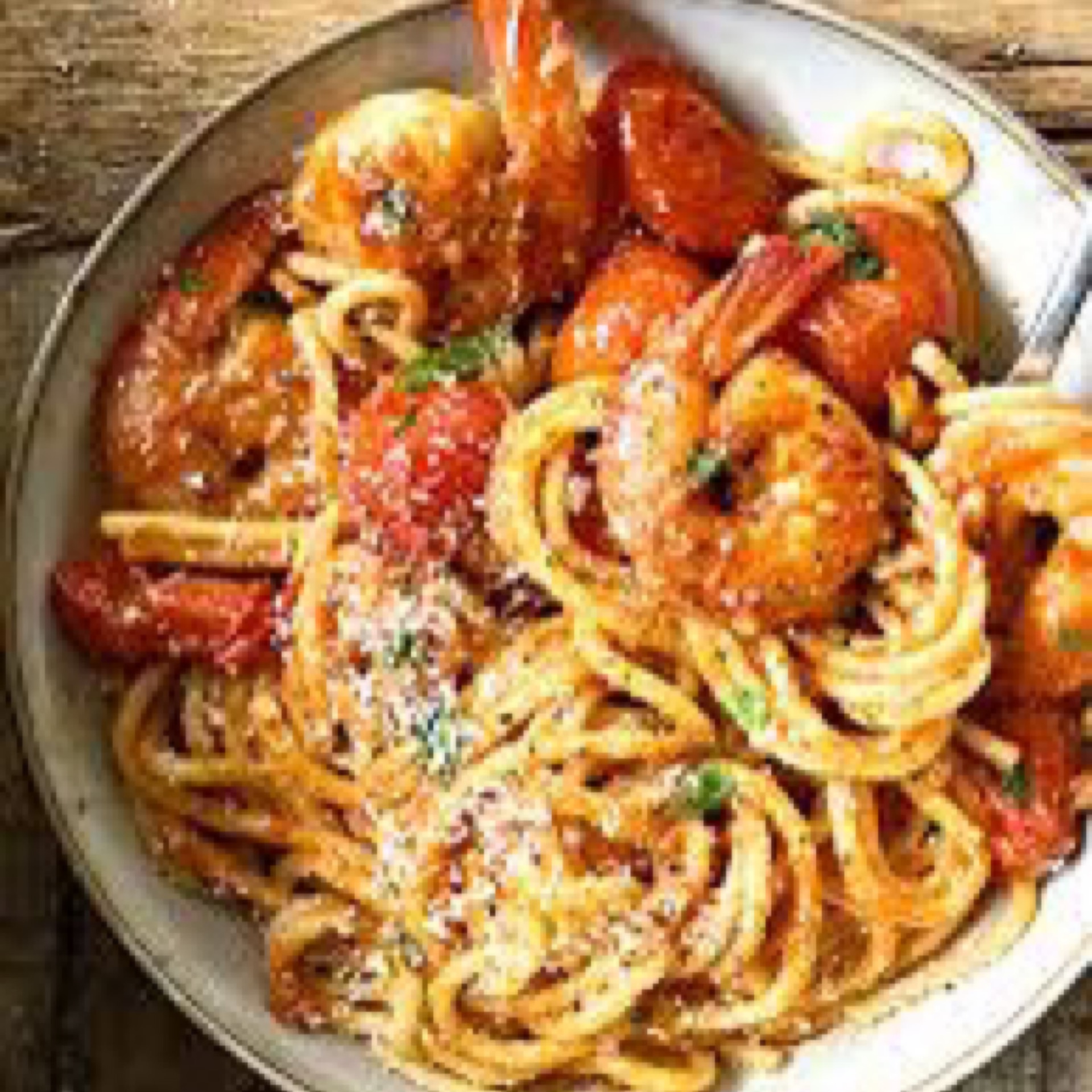 Cajun Seafood Pasta Alfredo.