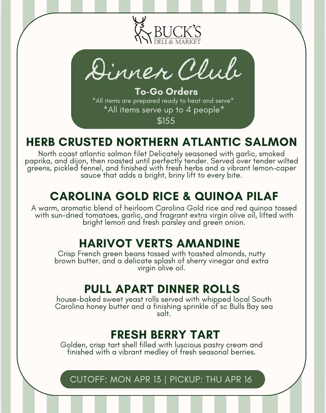 Dinner Club Pre Order 6/18.