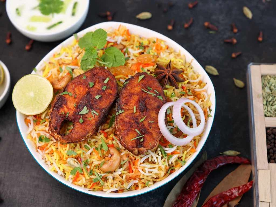 Dakshin Special Fish Biryani.