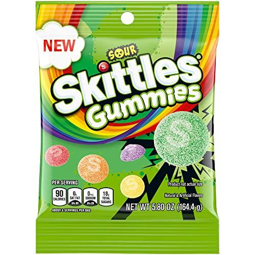 Skittles Sour Gummies Chewy Candy Assortment, 5.8 Oz.