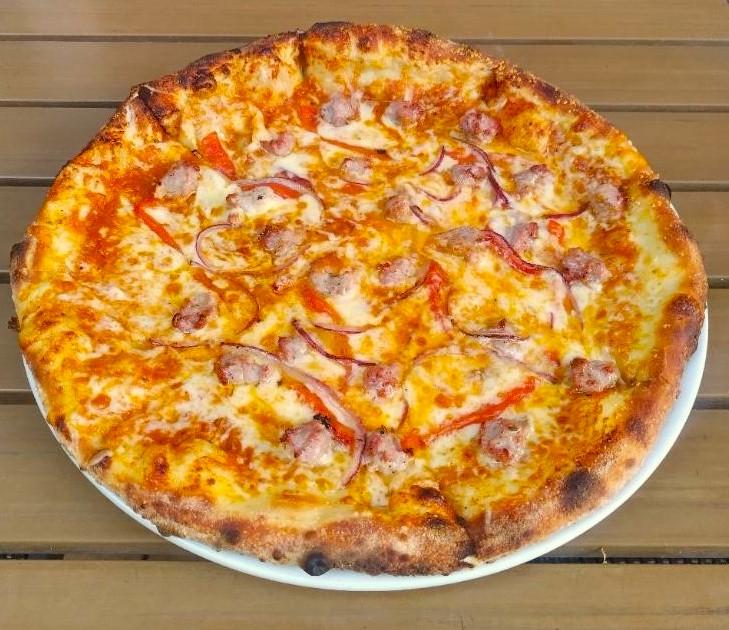 Fresh Sausage Pizza.
