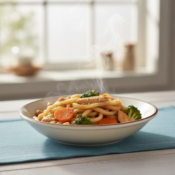 Udon Noodle Stir Fry-Chicken.