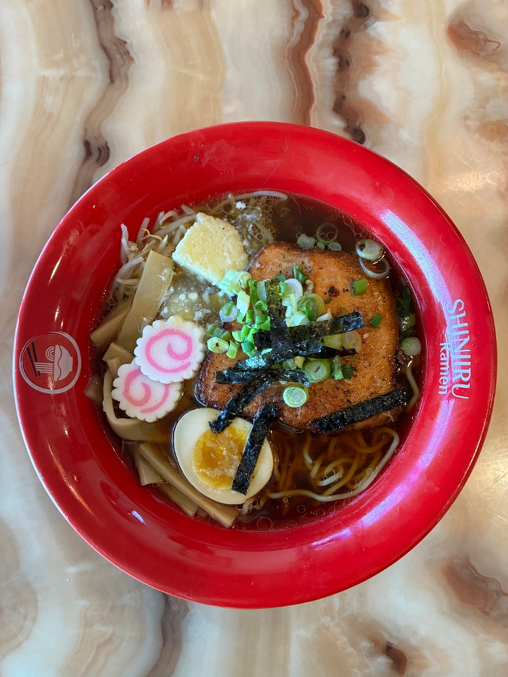 Salmon Garlic Butter Shoyu Ramen.