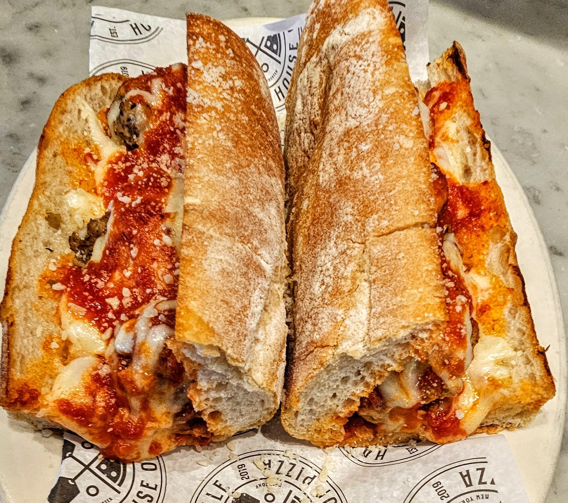 Meatball Parmigiana Hero.