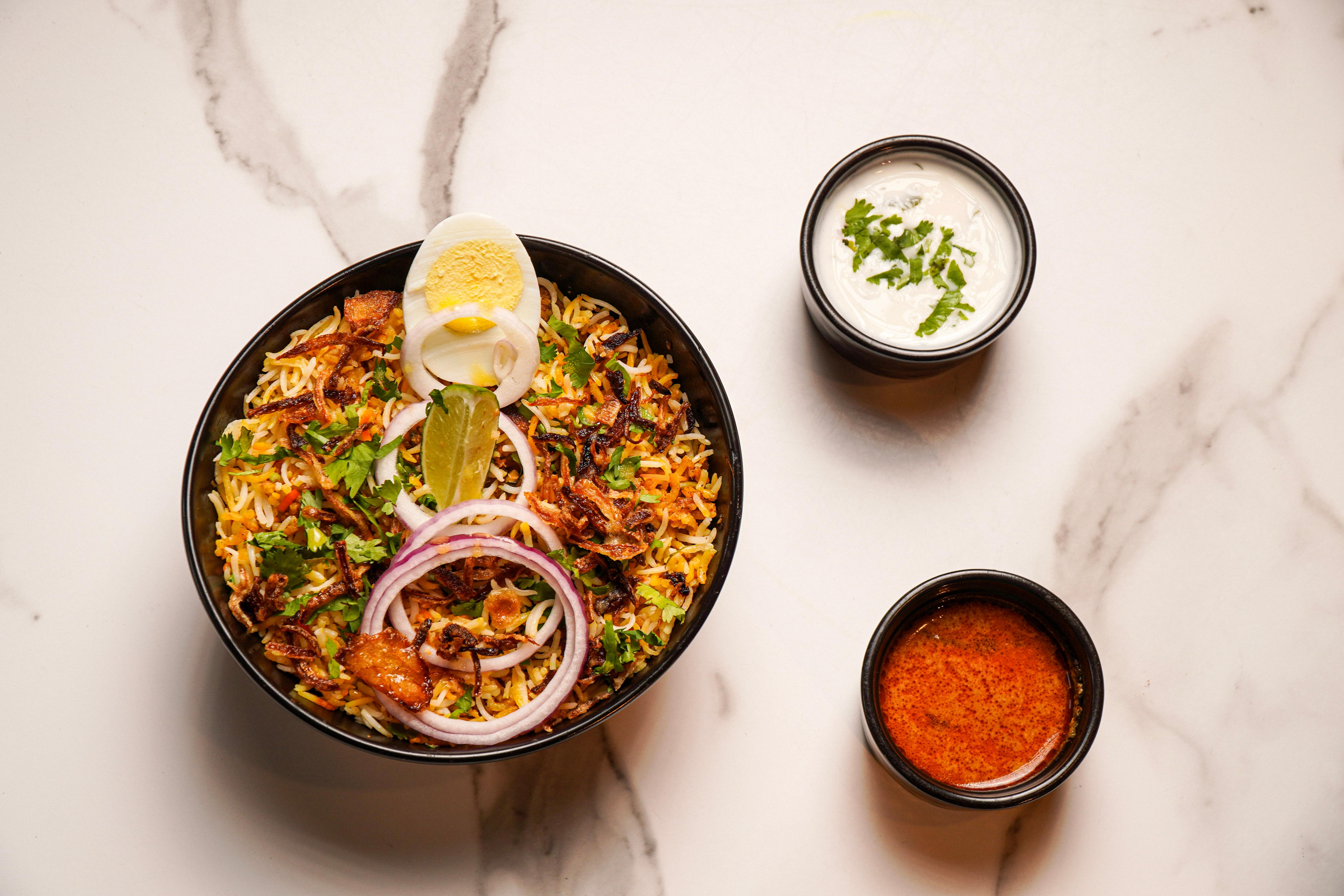 Handi Shrimp Biryani.