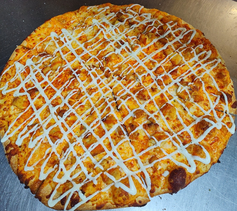16 In Buffalo Chicken Pizza.