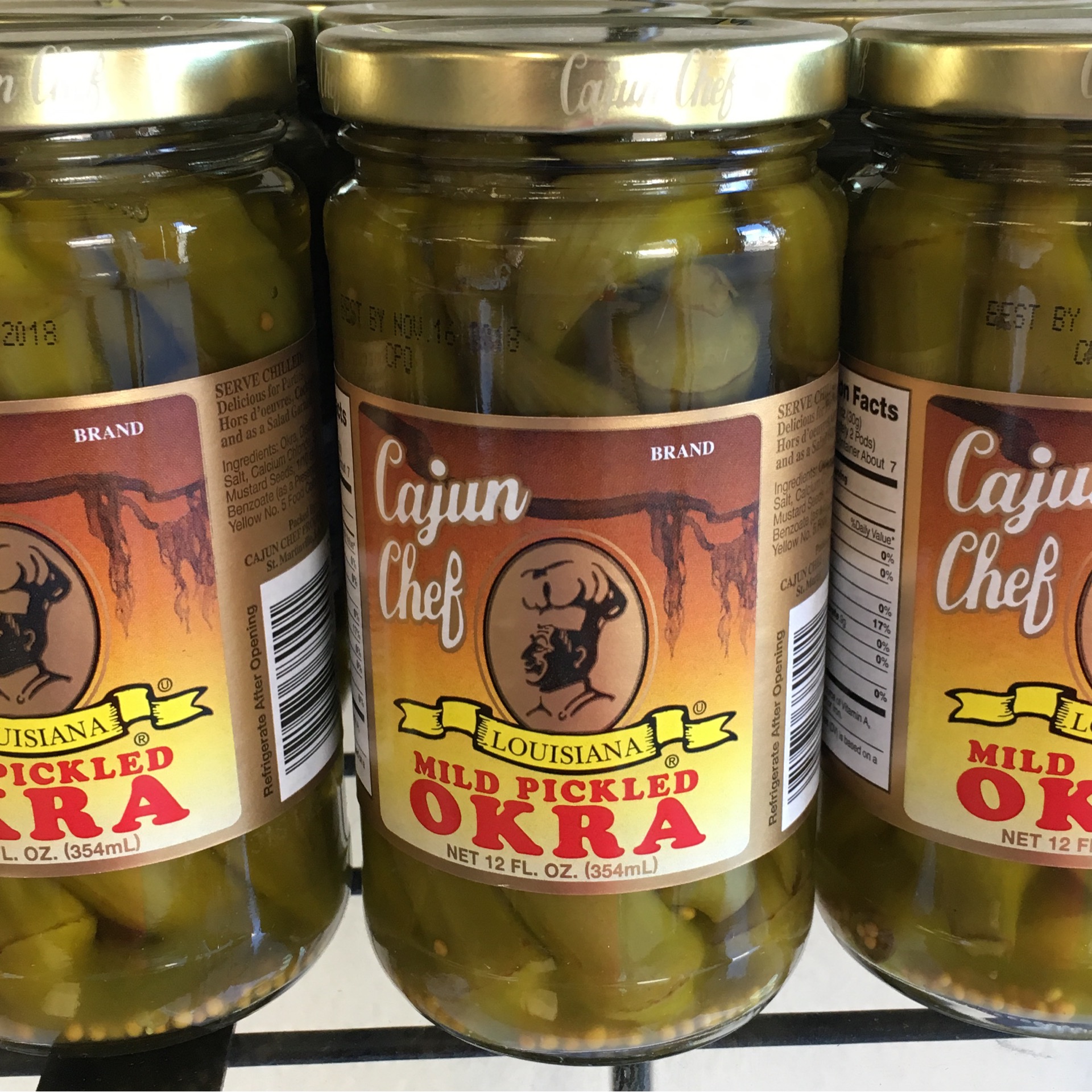 Cajun Chef Mild Pickled Okra.