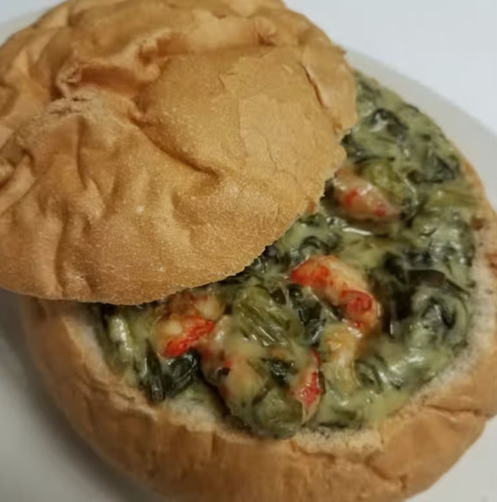 Spinach & Artichoke w/Crawfish Bread Bowl.