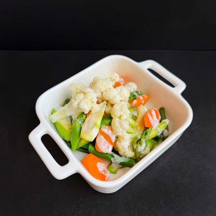 Steamed Vegetables with Coconut Milk (GF).