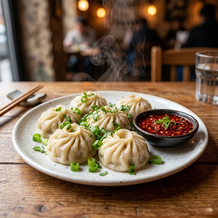 Chicken Momo's (6 pieces ).