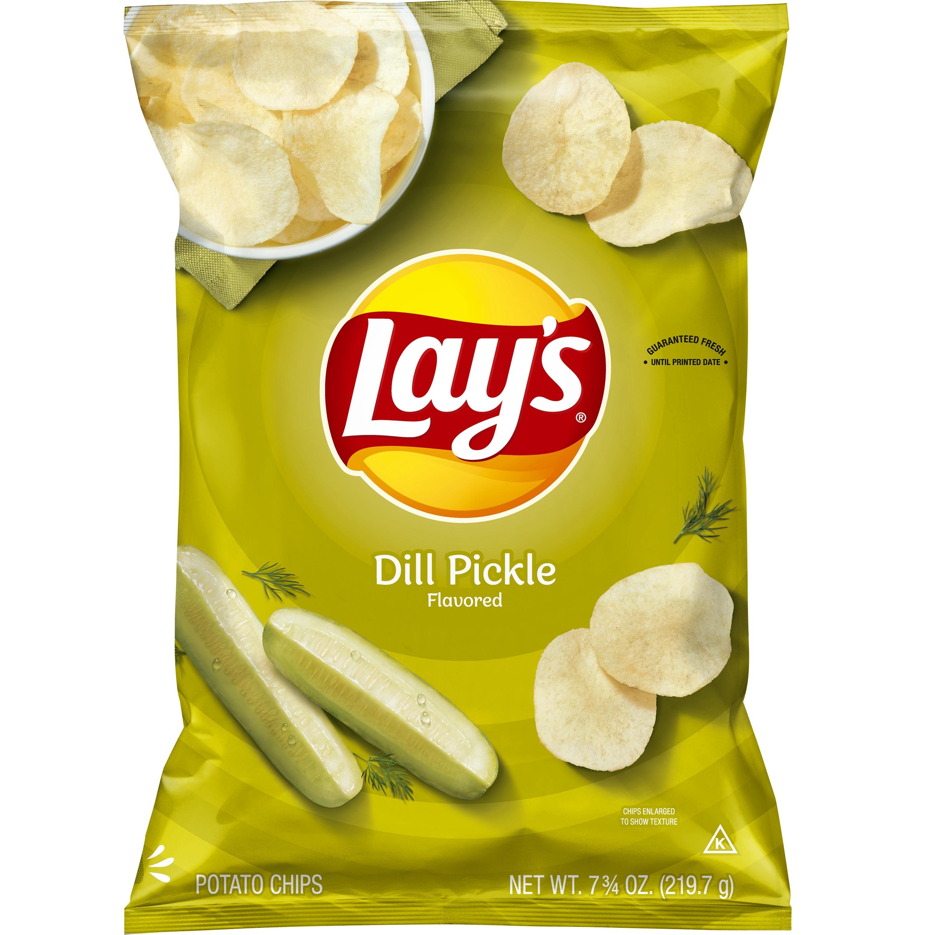Lay's Potato Chips  Dill Pickle Flavor  7.75 Oz Bag.
