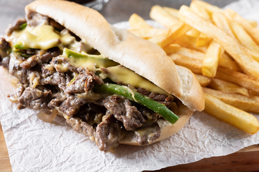 Philly Steak Cheese Sandwich.
