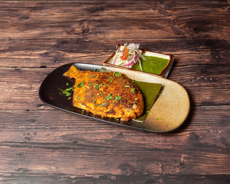 Bharlee (stuffed) Pomfret Fry.