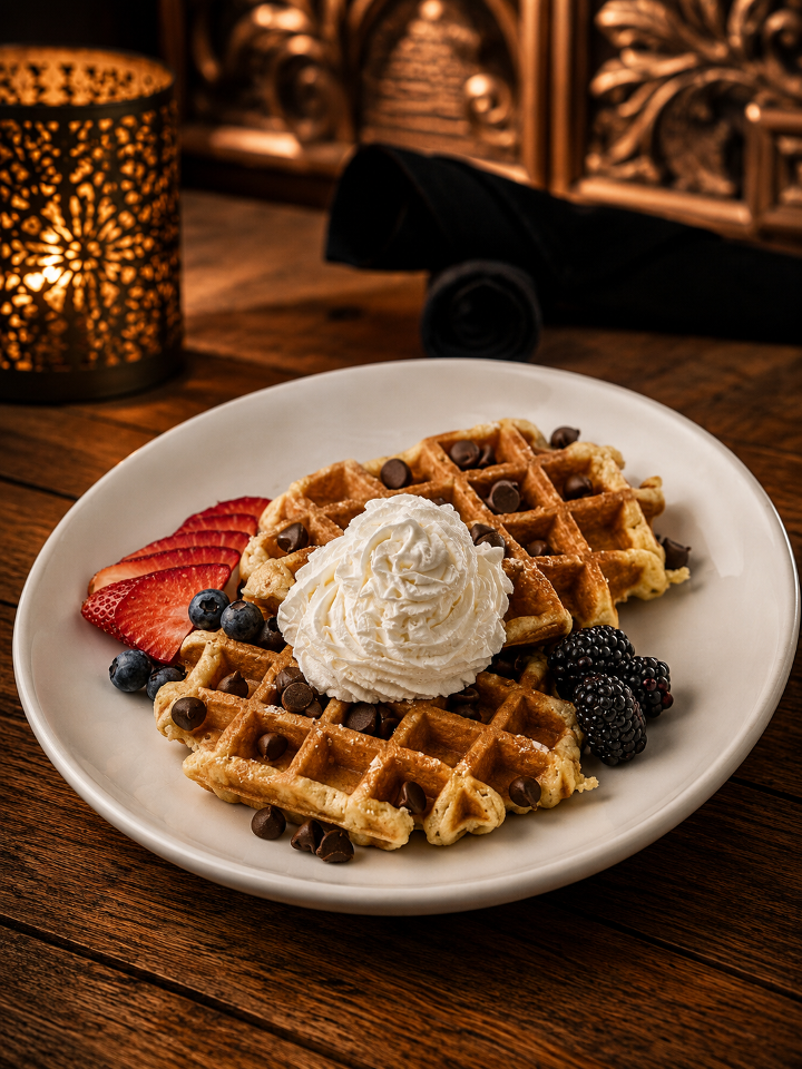Chocolate Chip Waffles.